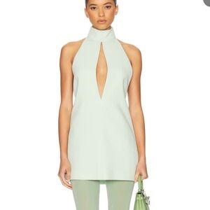 Helsa Crepe Green Halter Mini Dress NWOT